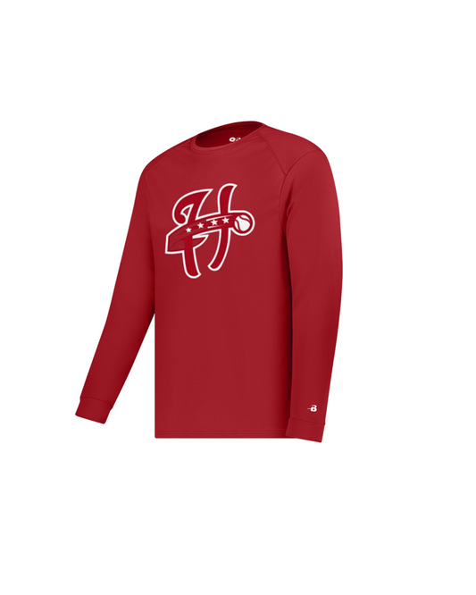 Badger B-Core Long Sleeve T-Shirt (Red)