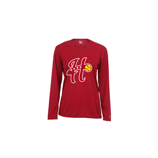 Badger B-Core Long Sleeve T-Shirt (Red)